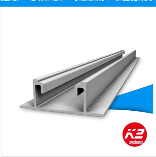 K2 BasicRail 5.95 m - Sloping roof trapezoidal sheet