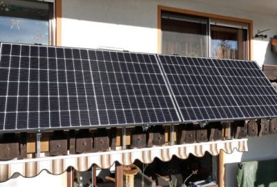 A balcony power plant is also suitable for older houses. Solar system on a house
